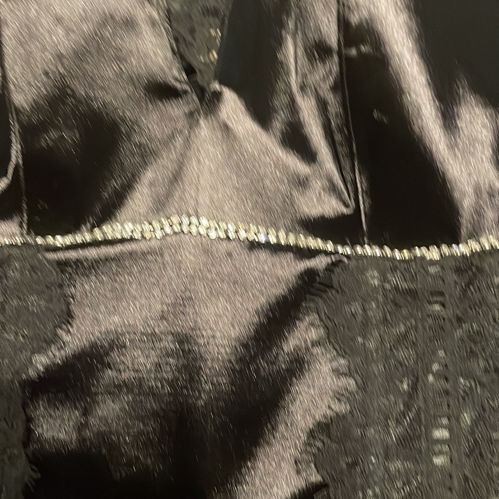 Plus Sz deep plunge rhinestone corset with lace and satin bodice 18-20 NWOT - Picture 4 of 15